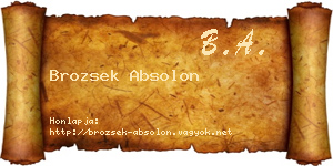 Brozsek Absolon névjegykártya
